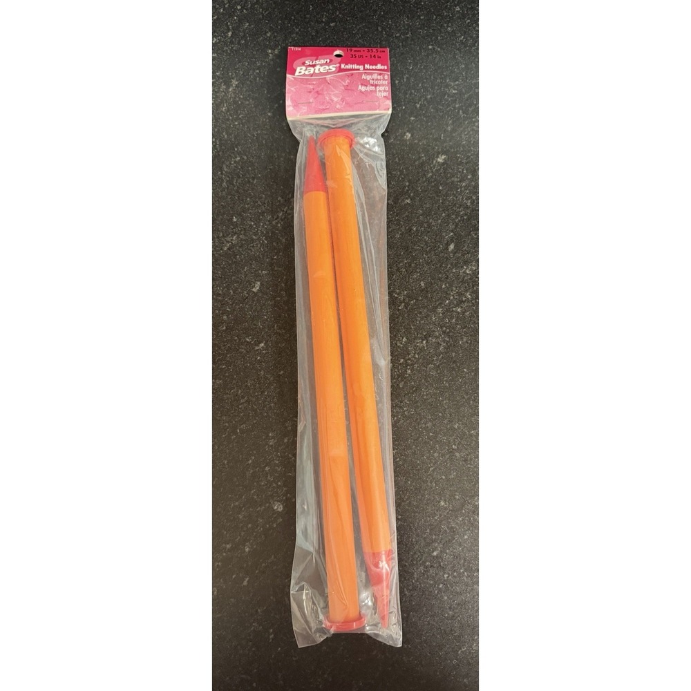 Susan Bates US 35 19mm 14" Jumbo Knitting Needles NOS‎ Sealed Orange
